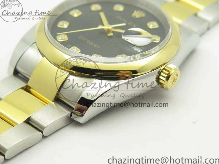 0404 Reliable Datejust 116234 36mm DJF 1:1 Best Edition Black Com Diam Dial On SS YG Oyster Bracelet SA3135 V 3487